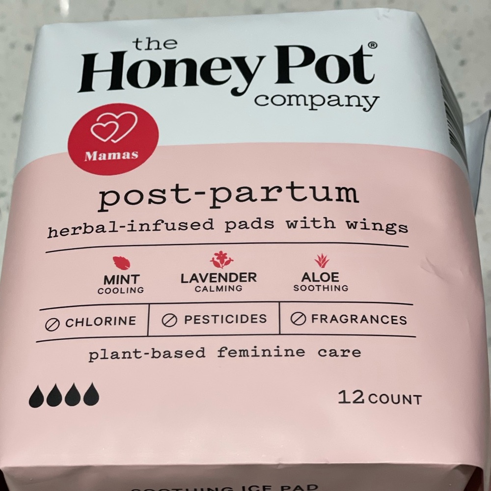 The Honey Pot Company post-partum pads. Pack of 12